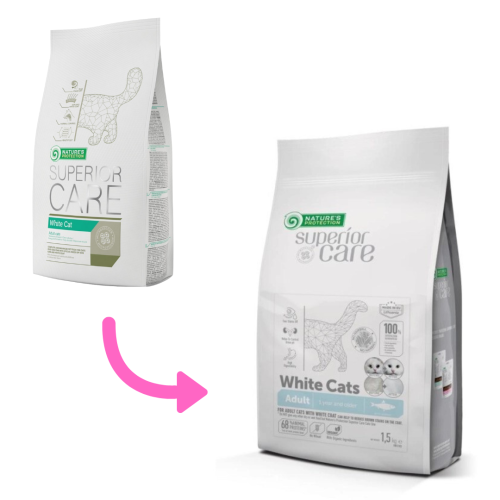 (訂貨需時3-5天) Nature's Protection Cat Superior Care - WHITE CATS 1.5kg (WCHE) 保然貓糧  無穀物去淚痕 白貓配方 鯡魚